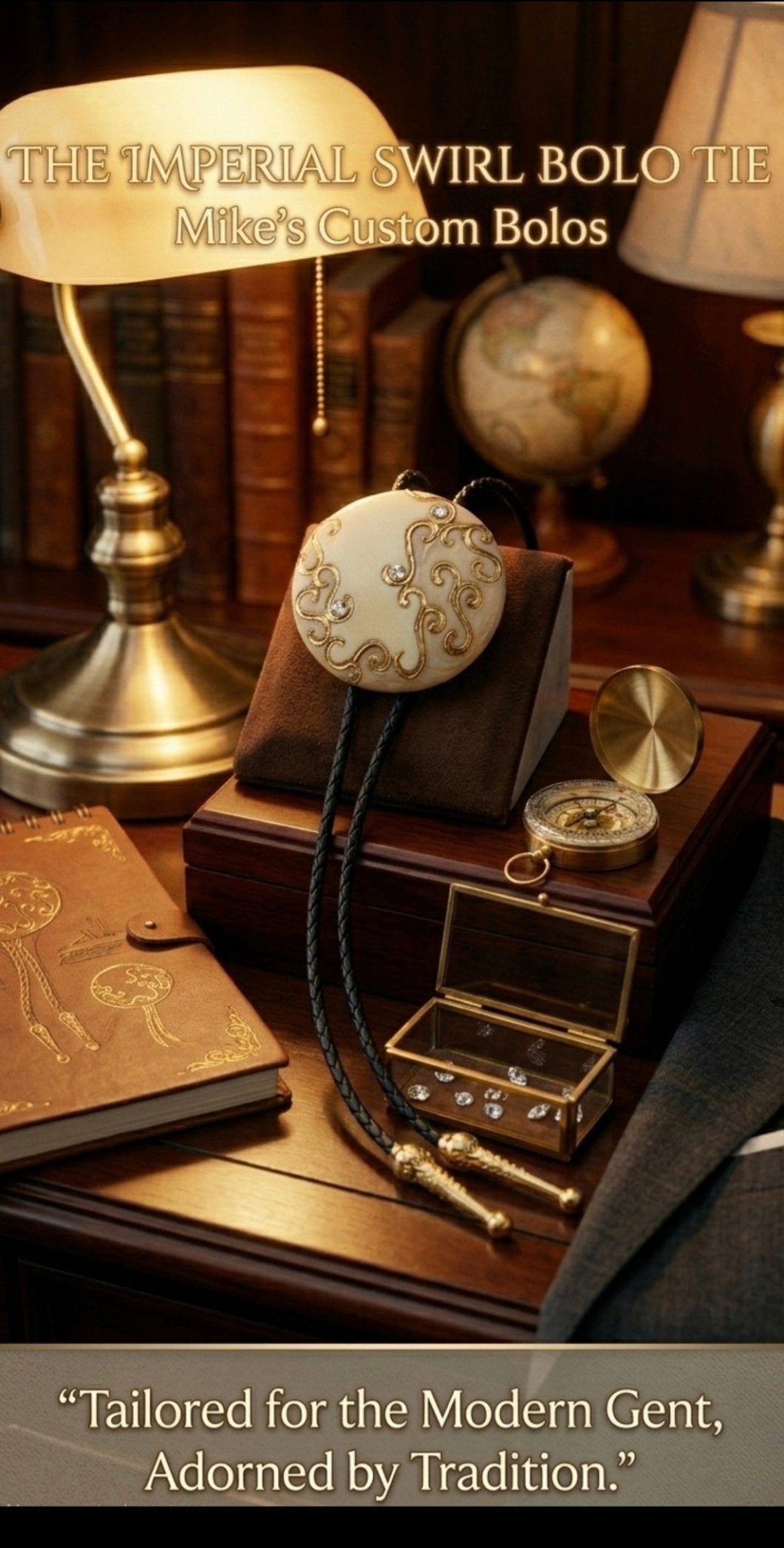 THE IMPERIAL SWIRL BOLO TIE - MIKE'S CUSTOM BOLOS