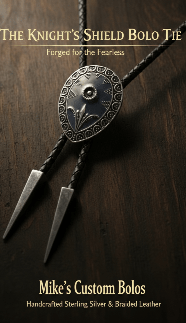 THE KNIGHT'S SHIELD BOLO TIE - MIKE'S CUSTOM BOLOS