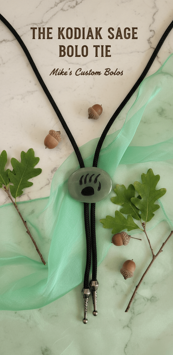 THE KODIAK SAGE BOLO TIE - MIKE'S CUSTOM BOLOS