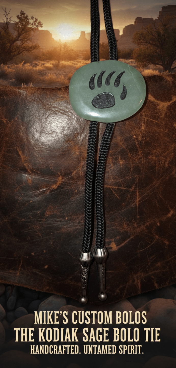 THE KODIAK SAGE BOLO TIE - MIKE'S CUSTOM BOLOS