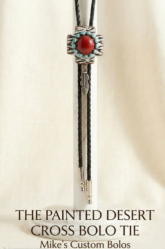 THE PAINTED DESERT CROSS BOLO TIE - MIKE'S CUSTOM BOLOS