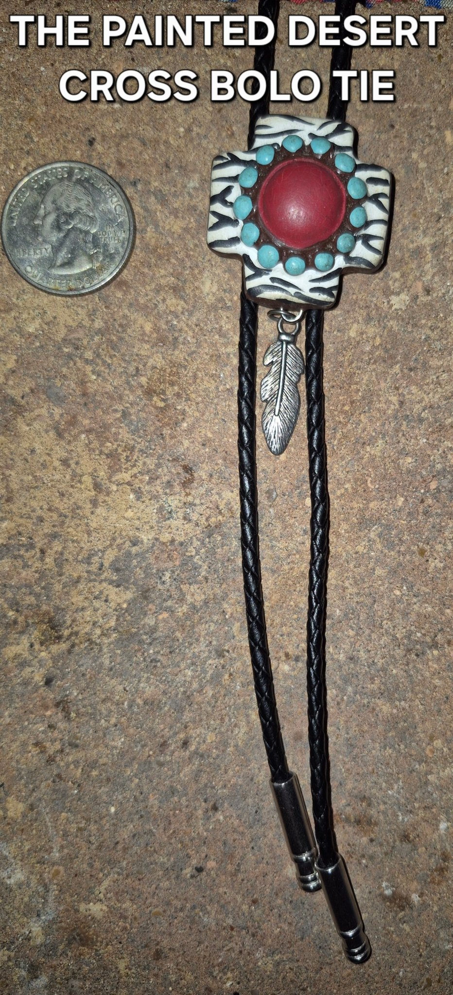 THE PAINTED DESERT CROSS BOLO TIE - MIKE'S CUSTOM BOLOS
