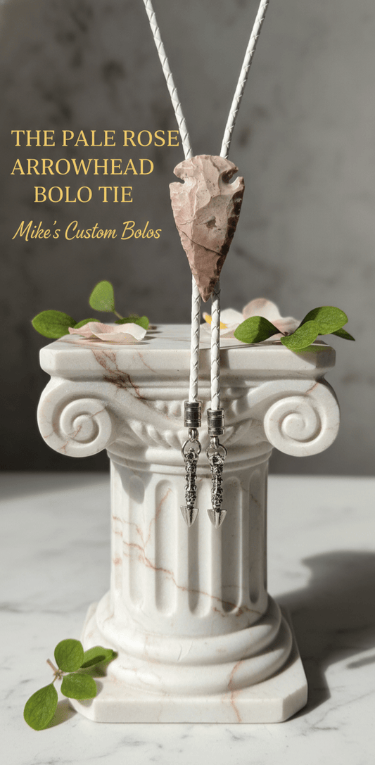THE PALE ROSE ARROWHEAD BOLO TIE - MIKE'S CUSTOM BOLOS