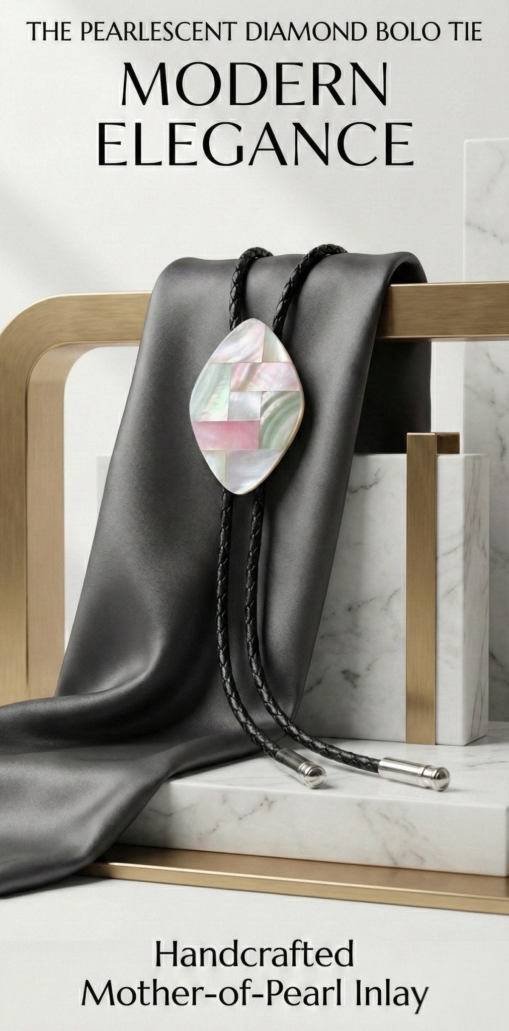 THE PEARLESCENT DIAMOND BOLO TIE - MIKE'S CUSTOM BOLOS