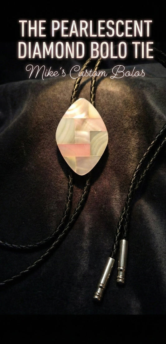 THE PEARLESCENT DIAMOND BOLO TIE - MIKE'S CUSTOM BOLOS