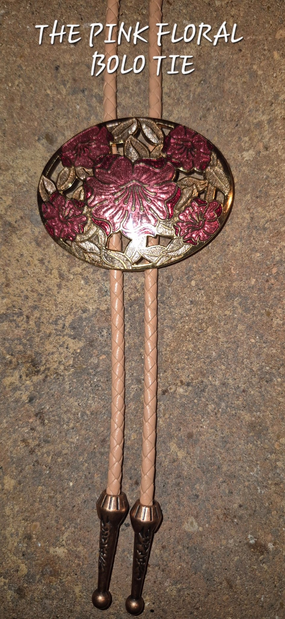 THE PINK FLORAL BOLO TIE - MIKE'S CUSTOM BOLOS