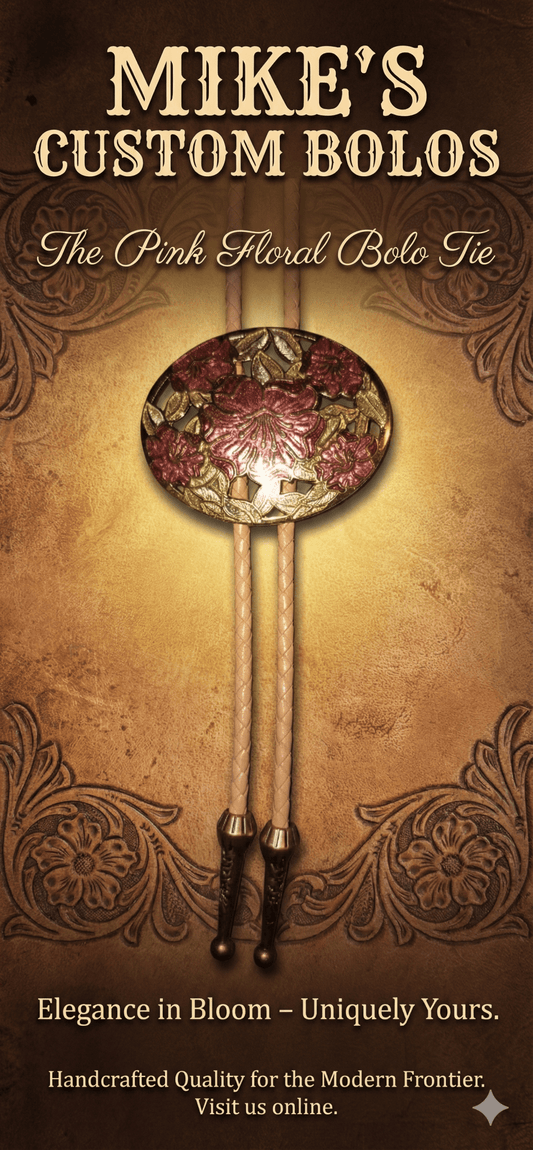 THE PINK FLORAL BOLO TIE - MIKE'S CUSTOM BOLOS