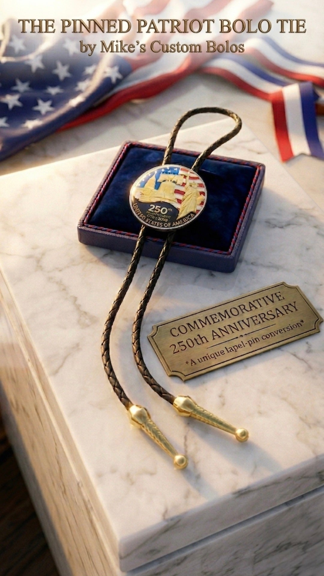 THE PINNED PATRIOT BOLO TIE - MIKE'S CUSTOM BOLOS