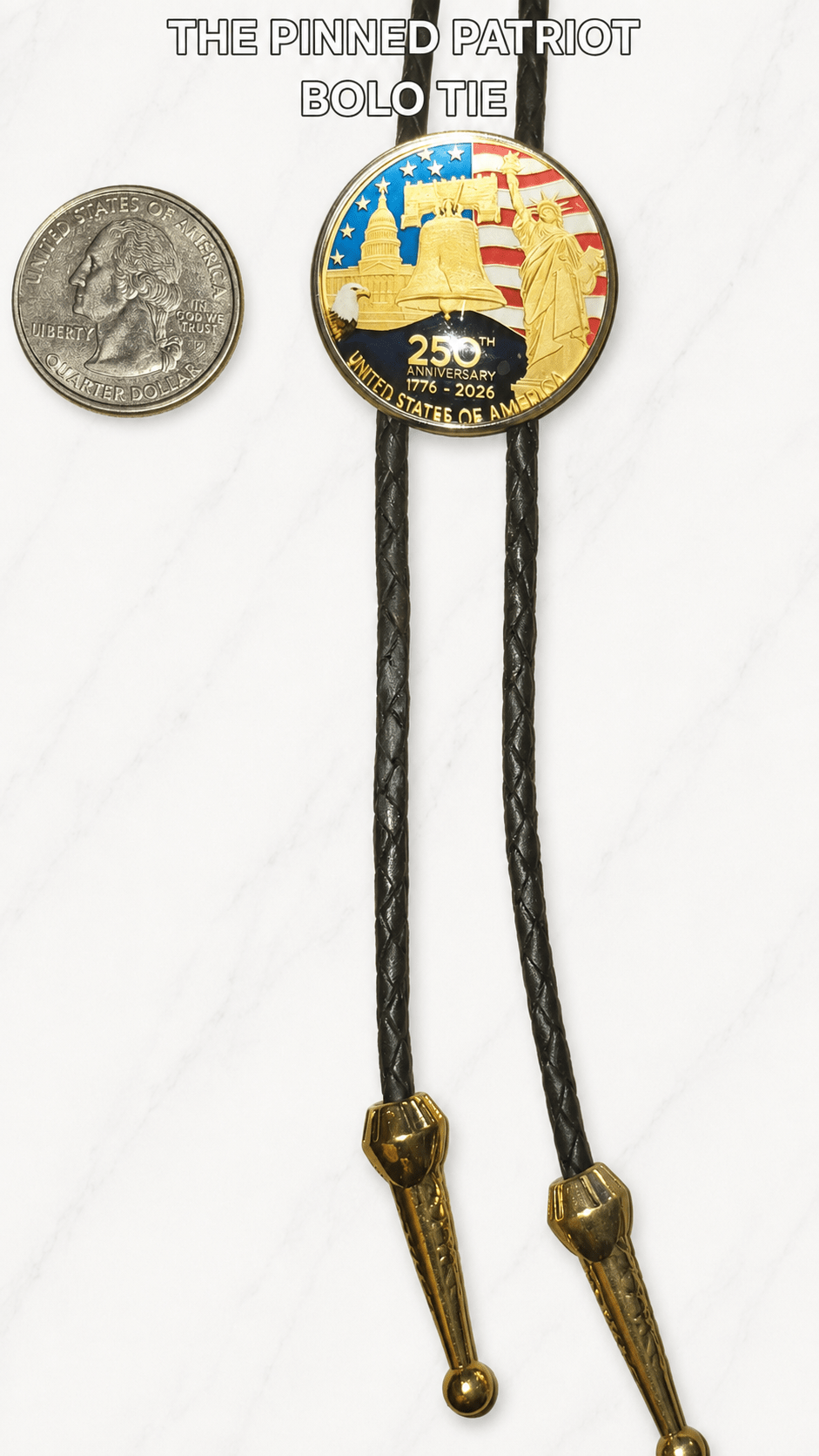 The Pinned Patriot Bolo Tie ~ A Lapel Pin Transformed - MIKE'S CUSTOM BOLOS