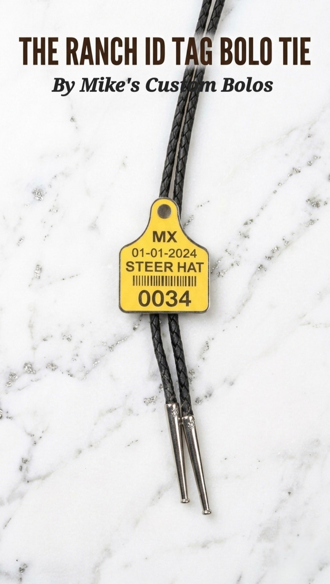 The Ranch ID Tag Bolo Tie - MIKE'S CUSTOM BOLOS