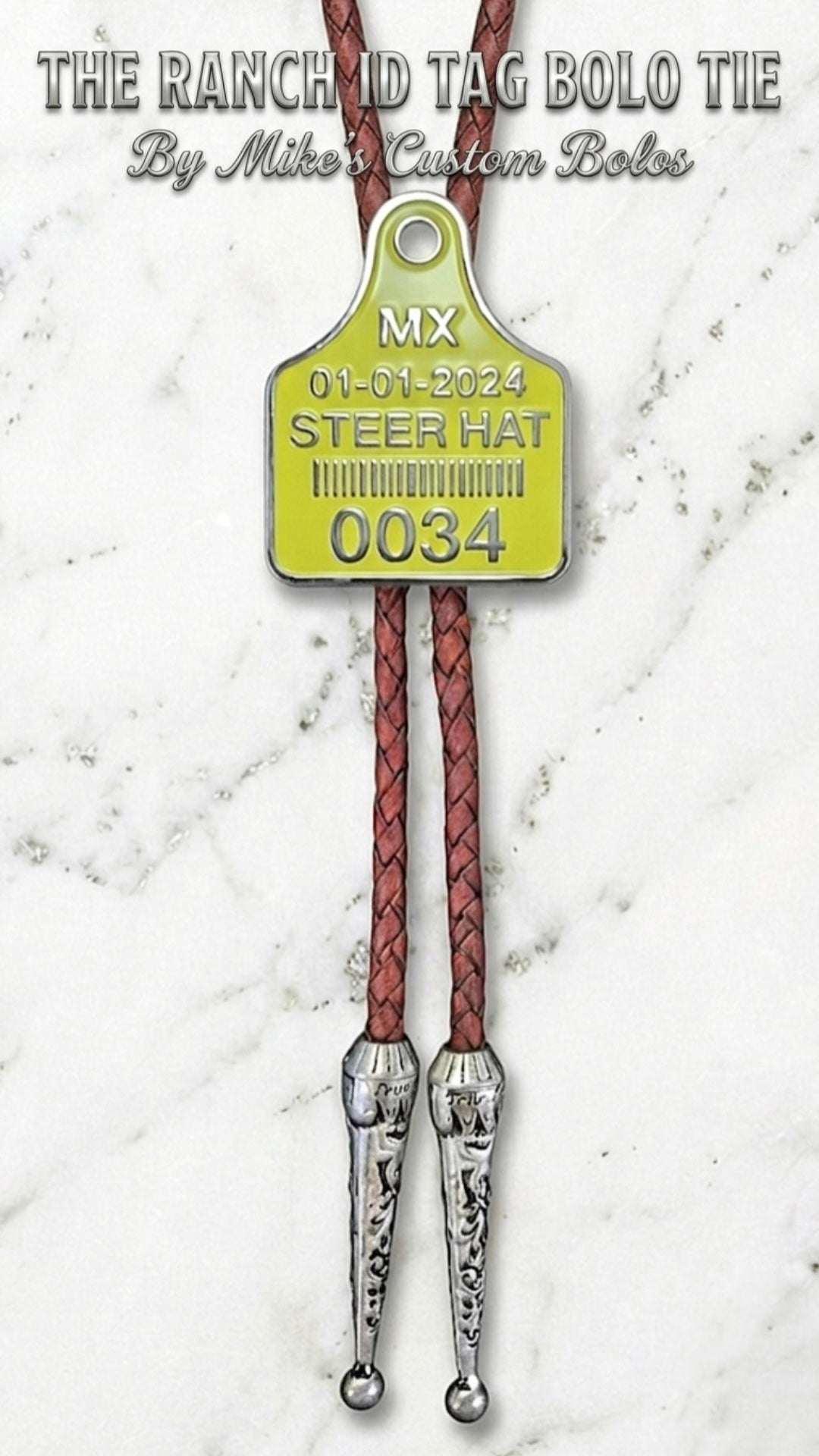 The Ranch ID Tag Bolo Tie - MIKE'S CUSTOM BOLOS