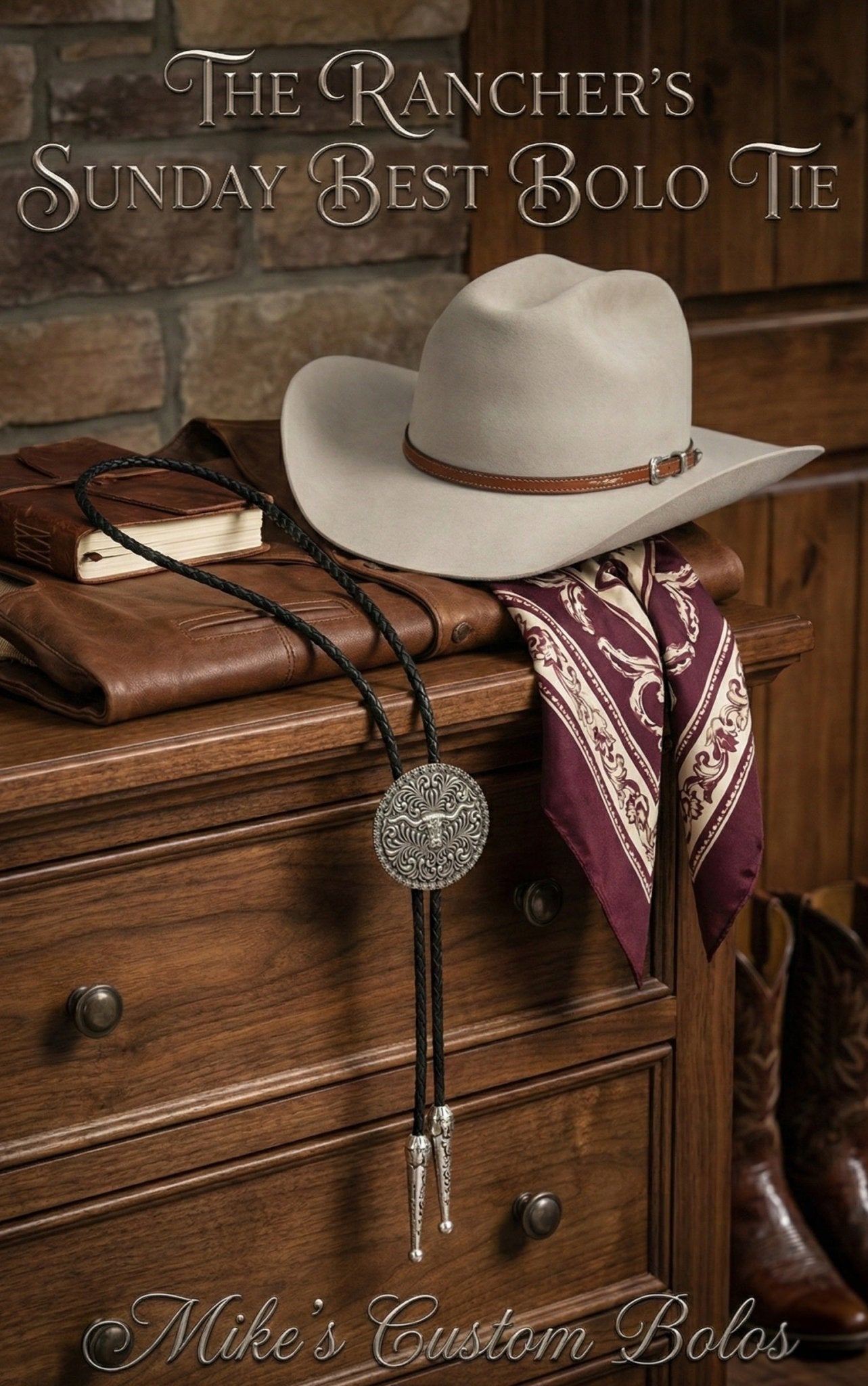 THE RANCHER'S SUNDAY BEST BOLO TIE - MIKE'S CUSTOM BOLOS