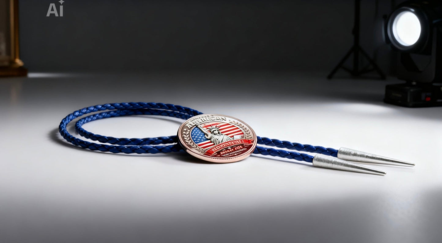 THE RED WHITE & BLUE 250TH ANNIVERSARY BOLO TIE - MIKE'S CUSTOM BOLOS