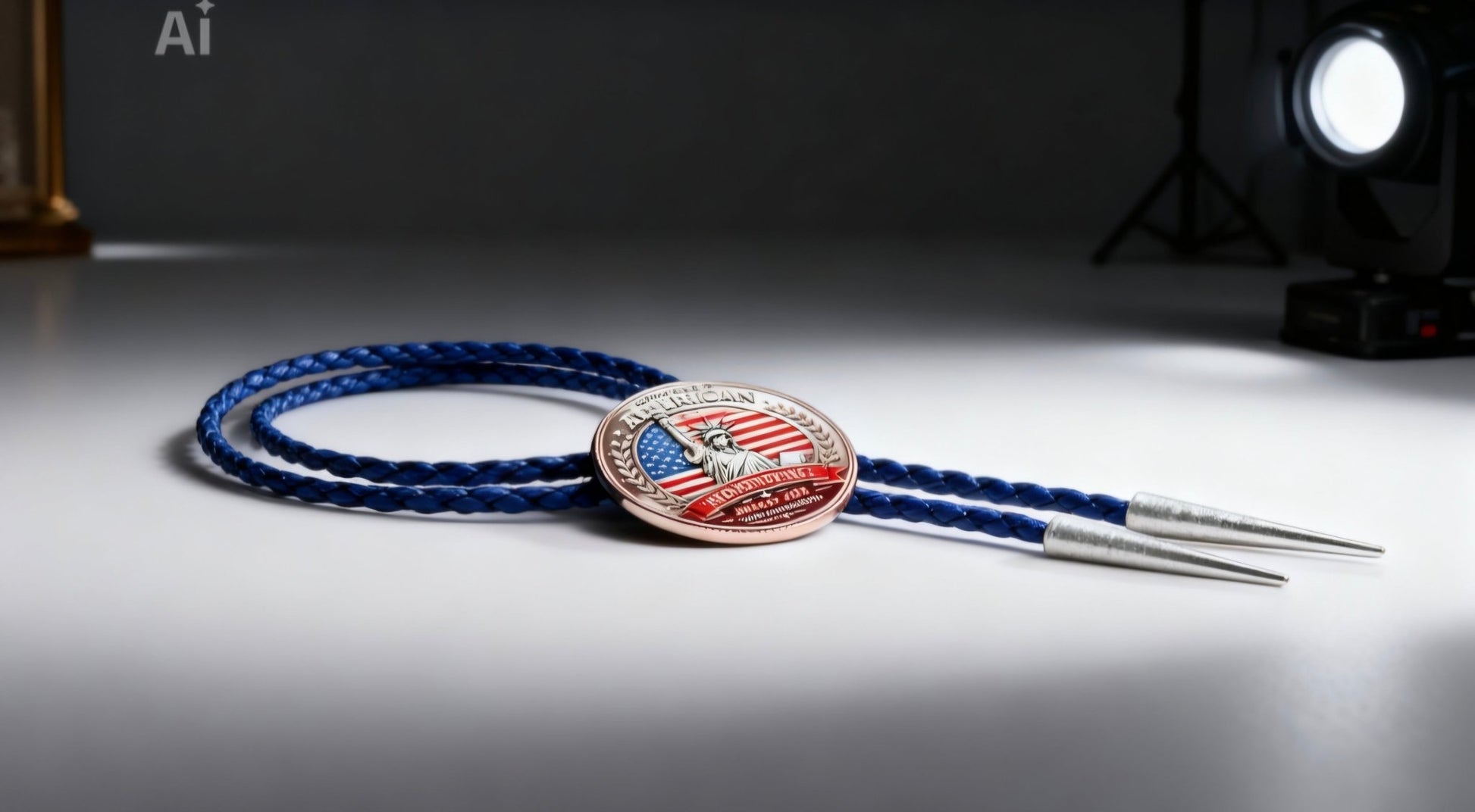 THE RED WHITE & BLUE 250TH ANNIVERSARY BOLO TIE - MIKE'S CUSTOM BOLOS