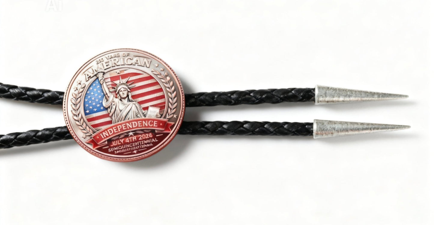 THE RED WHITE & BLUE 250TH ANNIVERSARY BOLO TIE - MIKE'S CUSTOM BOLOS