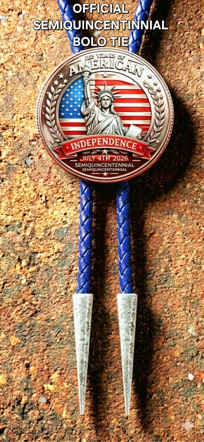 THE RED WHITE & BLUE 250TH ANNIVERSARY BOLO TIE - MIKE'S CUSTOM BOLOS
