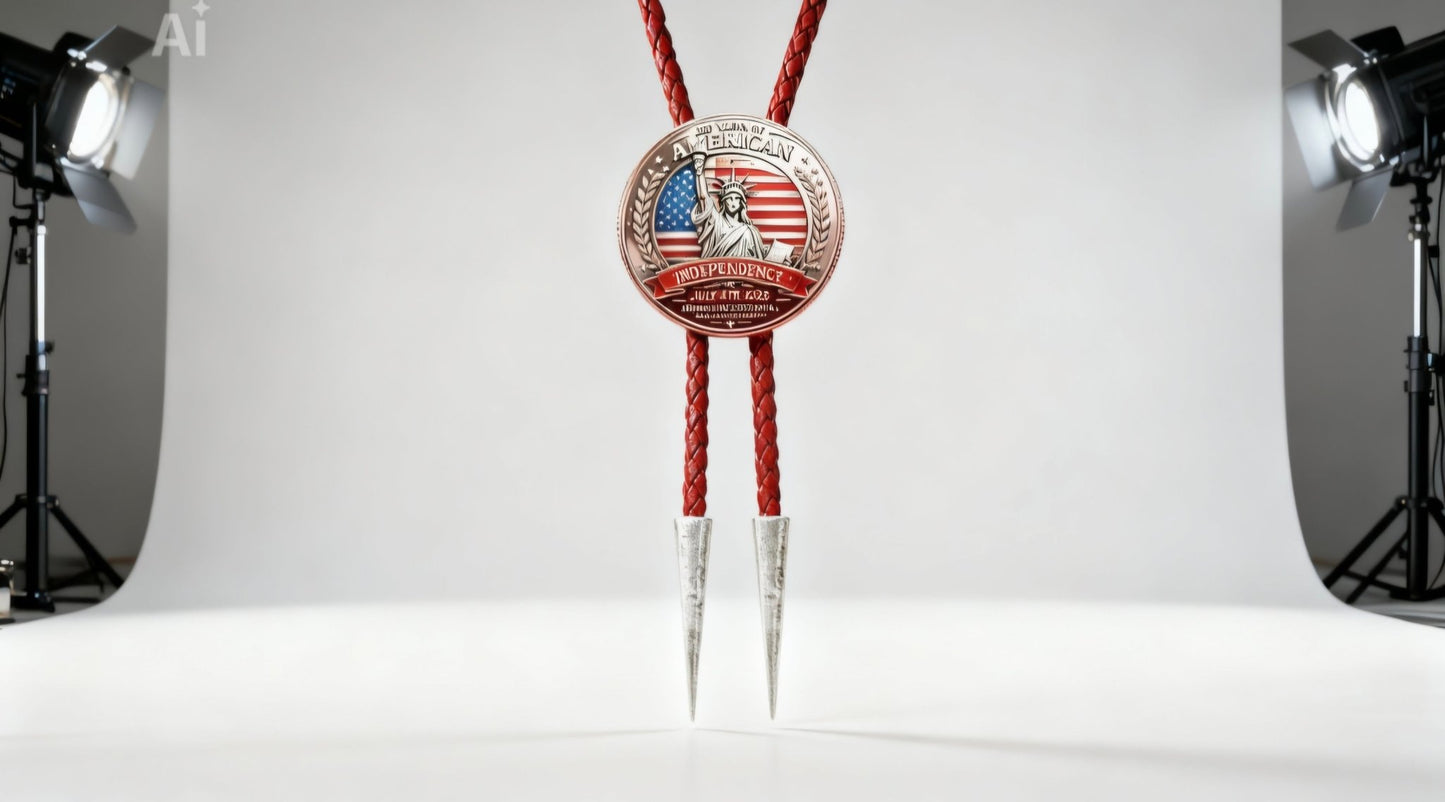 THE RED WHITE & BLUE 250TH ANNIVERSARY BOLO TIE - MIKE'S CUSTOM BOLOS