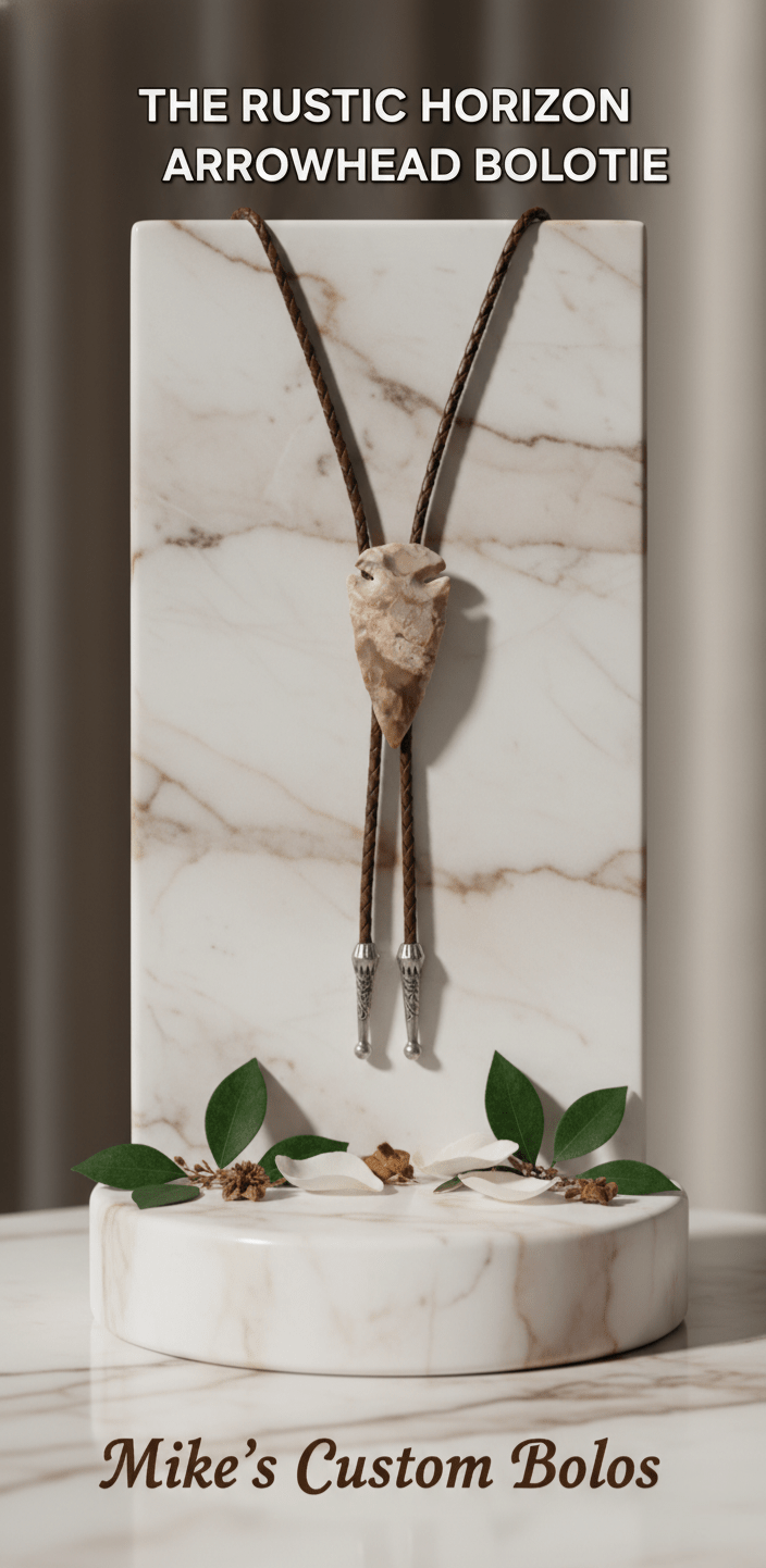 THE RUSTIC HORIZON ARROWHEAD BOLO TIE - MIKE'S CUSTOM BOLOS