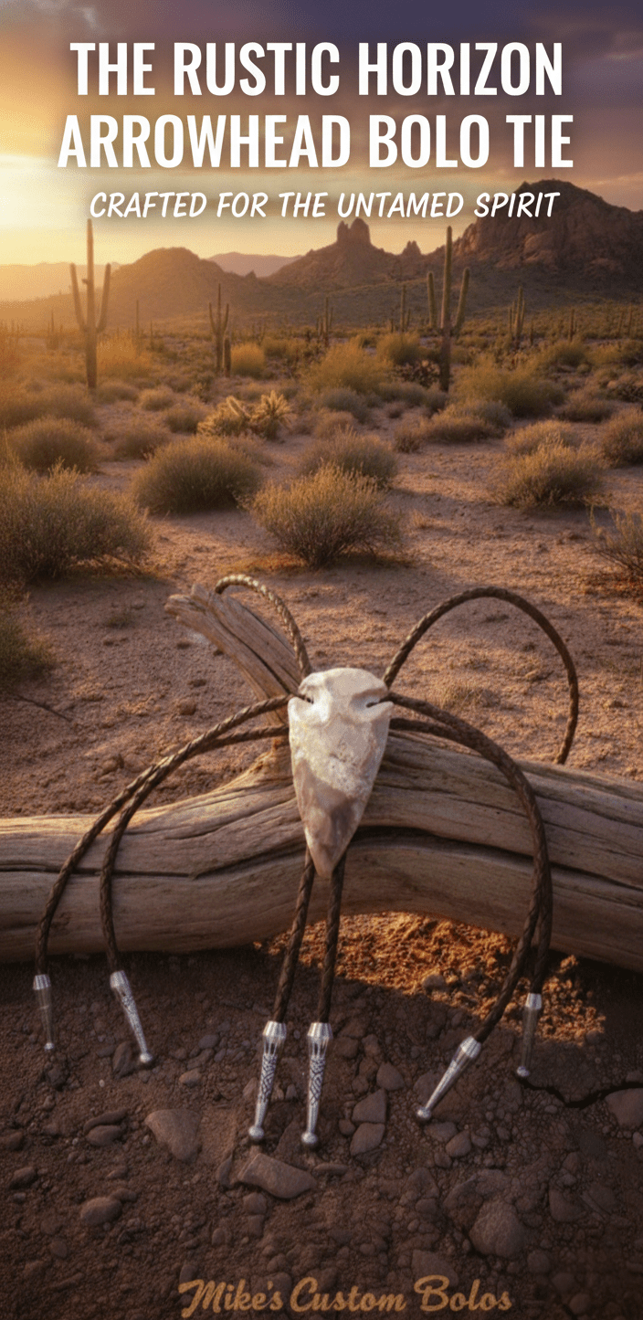 THE RUSTIC HORIZON ARROWHEAD BOLO TIE - MIKE'S CUSTOM BOLOS
