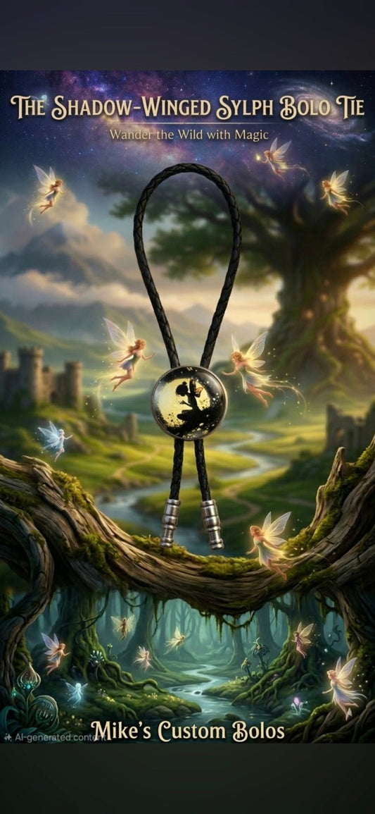 THE SHADOW - WINGED SYLPH BOLO TIE - MIKE'S CUSTOM BOLOS