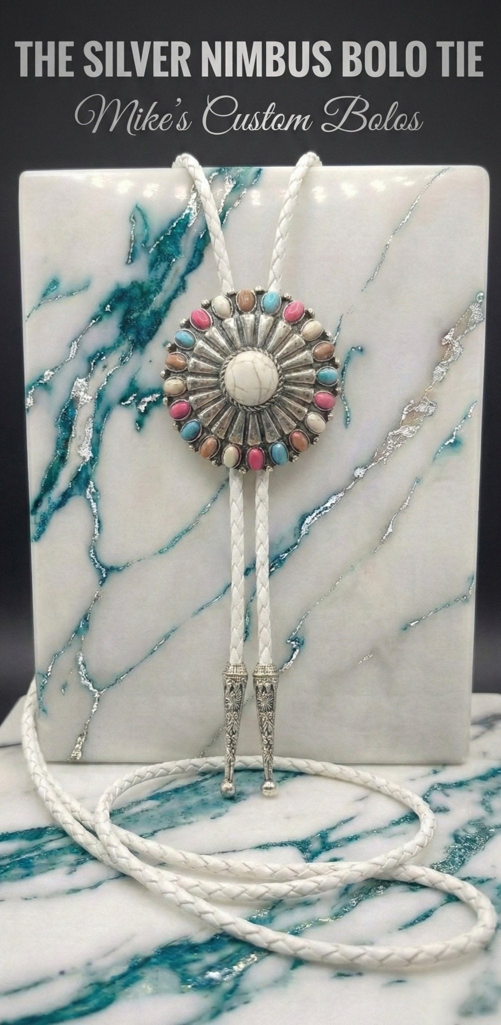 THE SILVER NIMBUS BOLO TIE - MIKE'S CUSTOM BOLOS