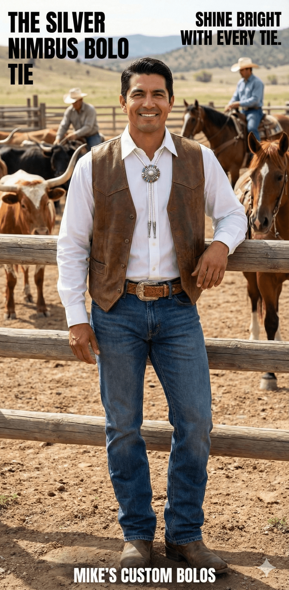 THE SILVER NIMBUS BOLO TIE - MIKE'S CUSTOM BOLOS