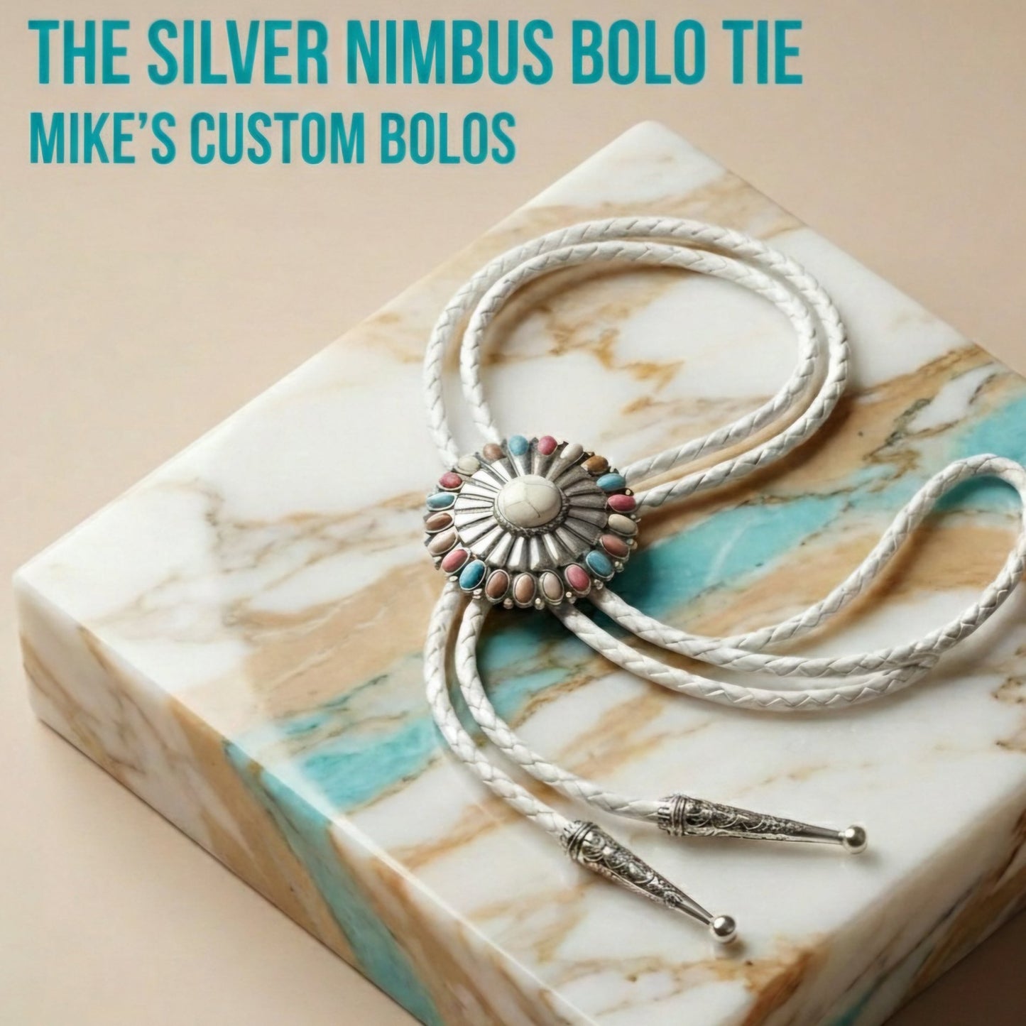 THE SILVER NIMBUS BOLO TIE - MIKE'S CUSTOM BOLOS
