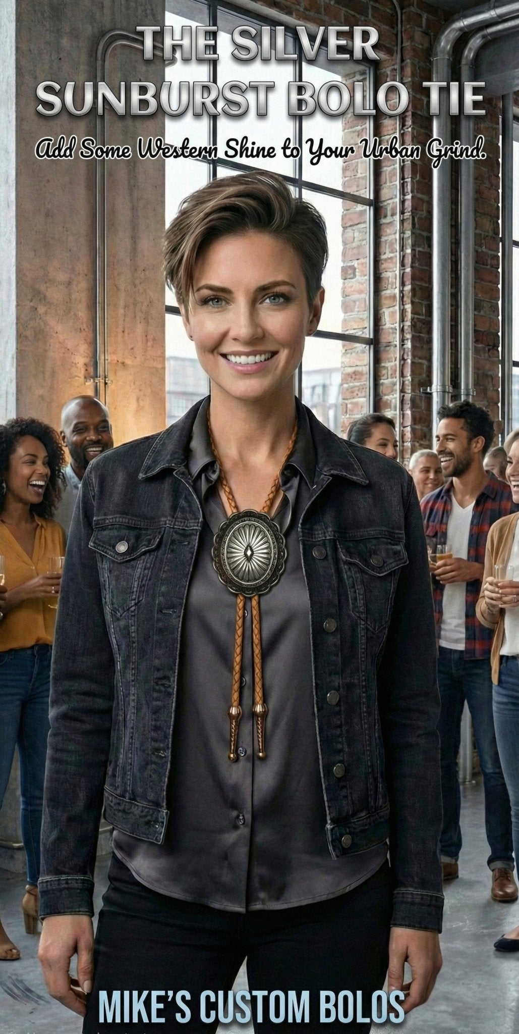 THE SILVER SUNBURST BOLO TIE ~ ELEVATE YOUR STYLE - MIKE'S CUSTOM BOLOS