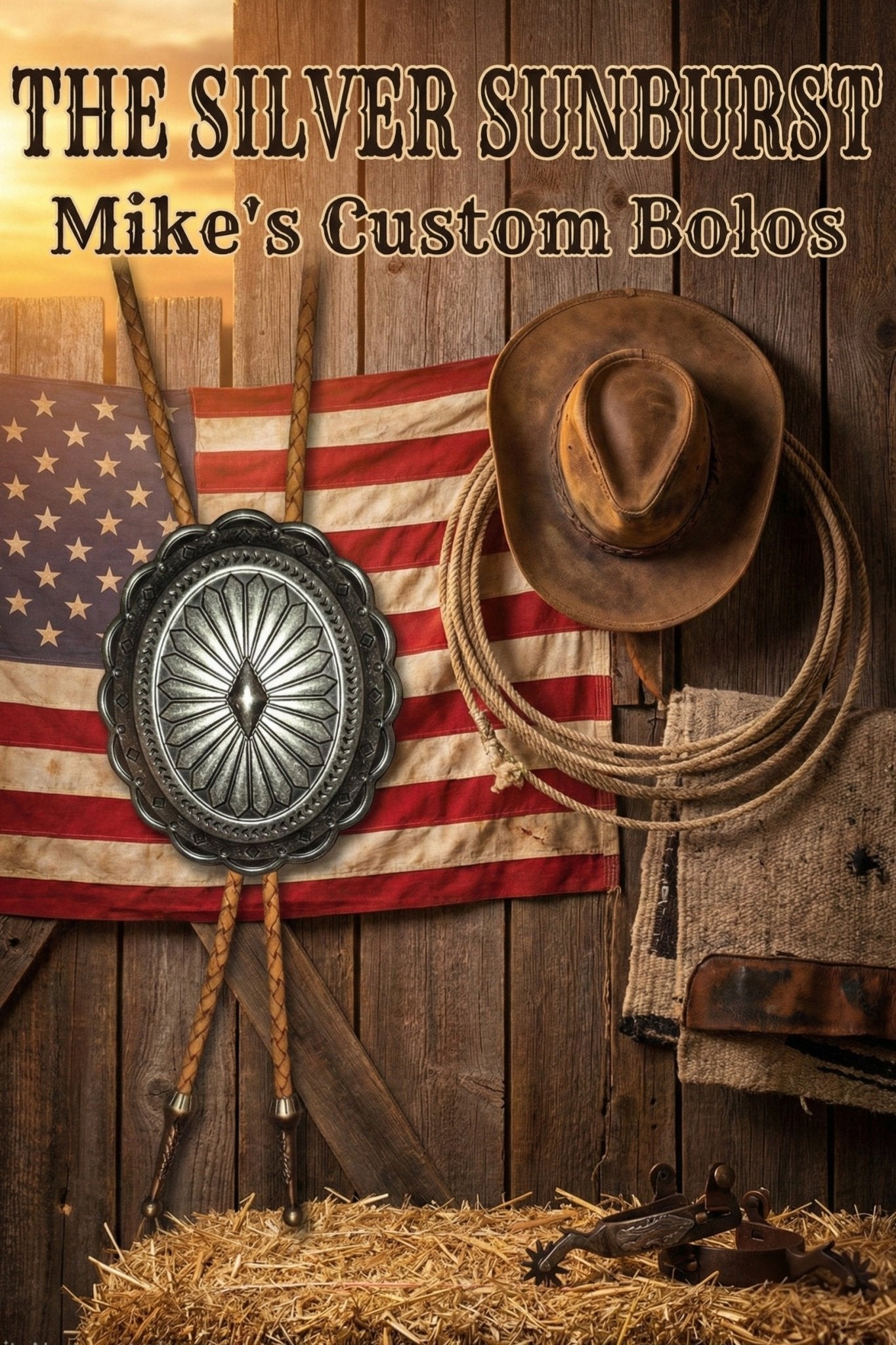 THE SILVER SUNBURST BOLO TIE ~ ELEVATE YOUR STYLE - MIKE'S CUSTOM BOLOS