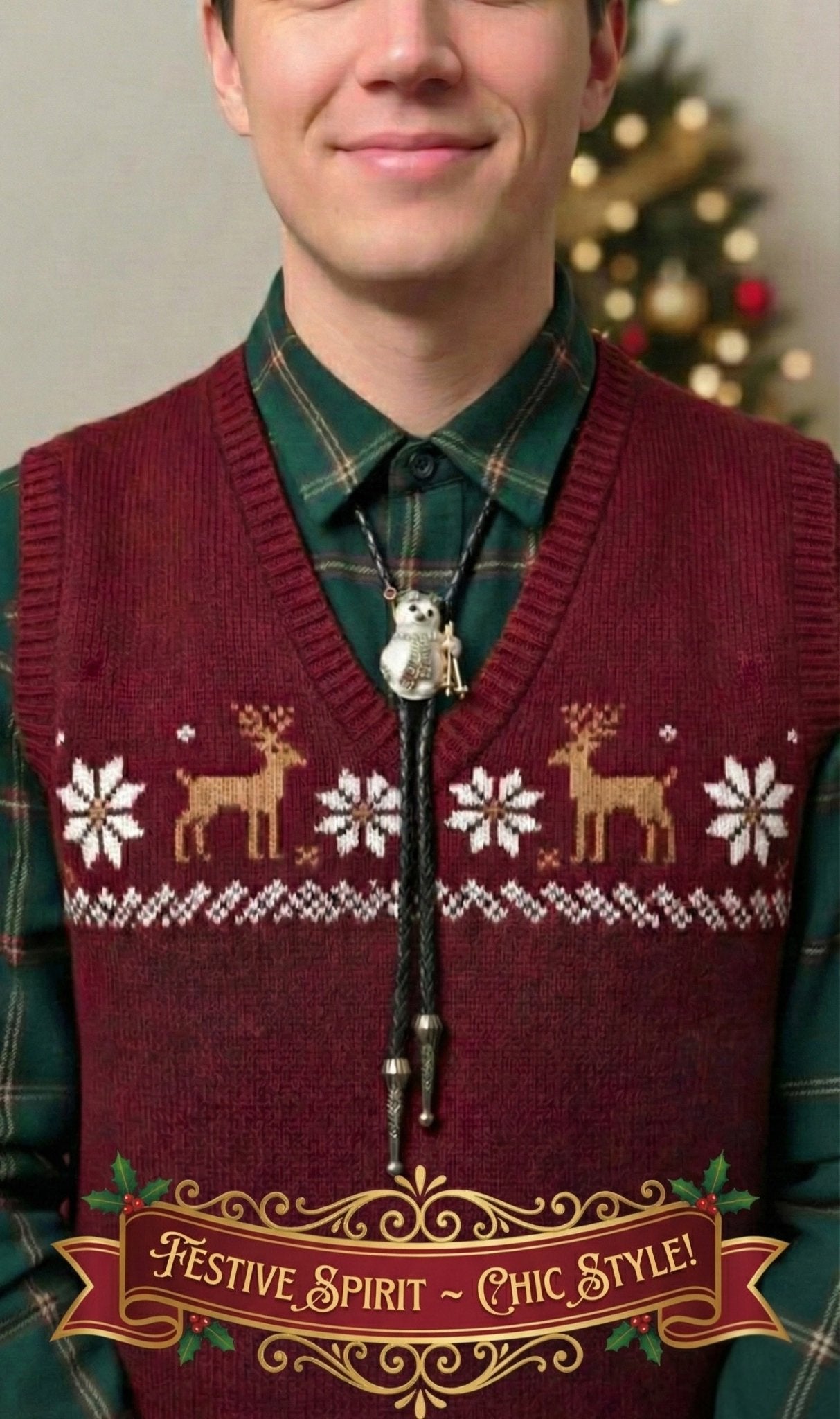 THE SKIING SNOWMAN BOLO TIE ~ MIKE'S CUSTOM BOLOS - MIKE'S CUSTOM BOLOS