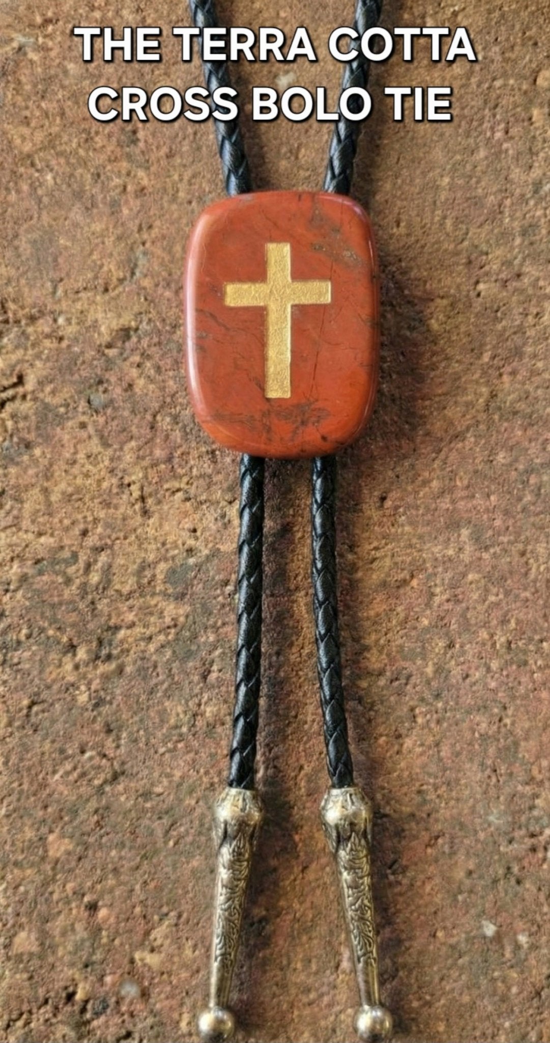 THE TERRA COTTA CROSS BOLO TIE - MIKE'S CUSTOM BOLOS