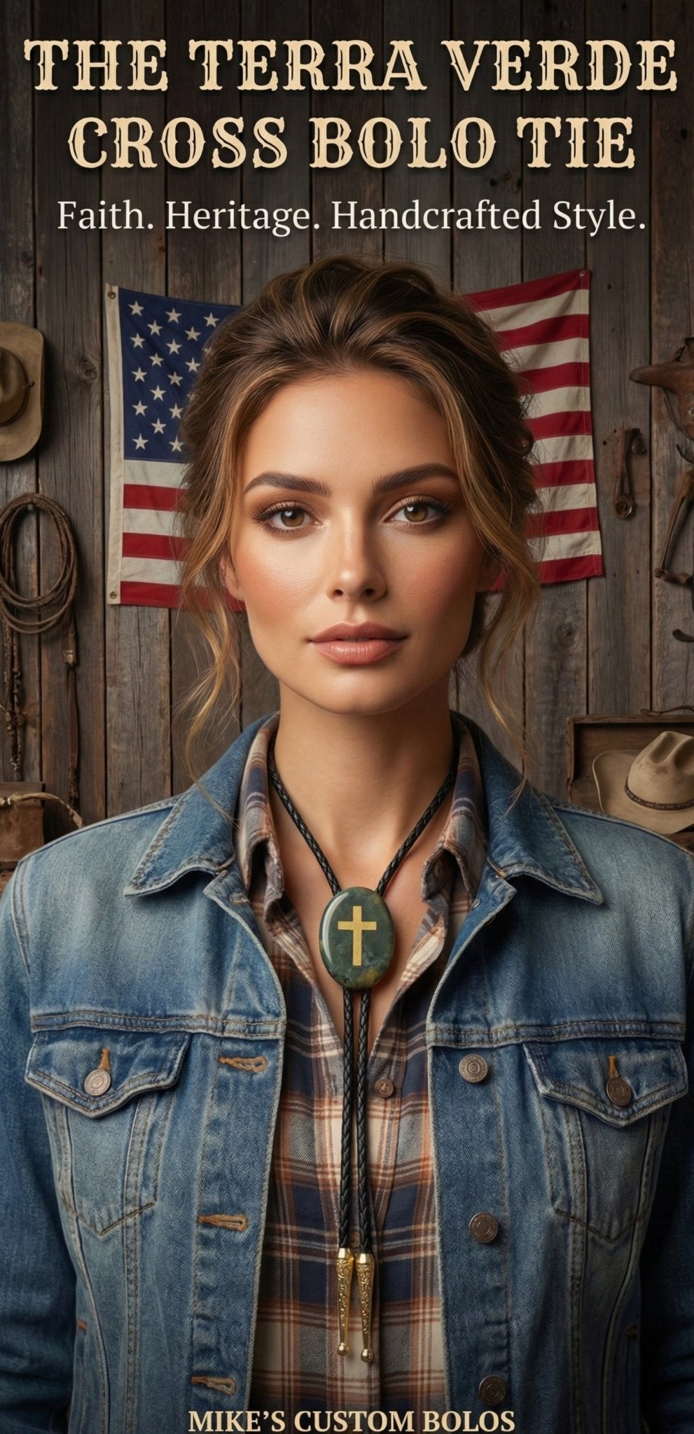THE TERRA VERDE CROSS BOLO TIE - MIKE'S CUSTOM BOLOS