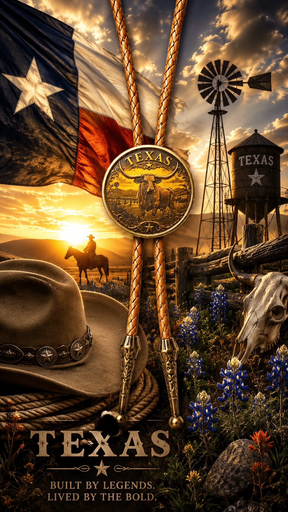 The Texas Longhorn Legend Bolo Tie - MIKE'S CUSTOM BOLOS