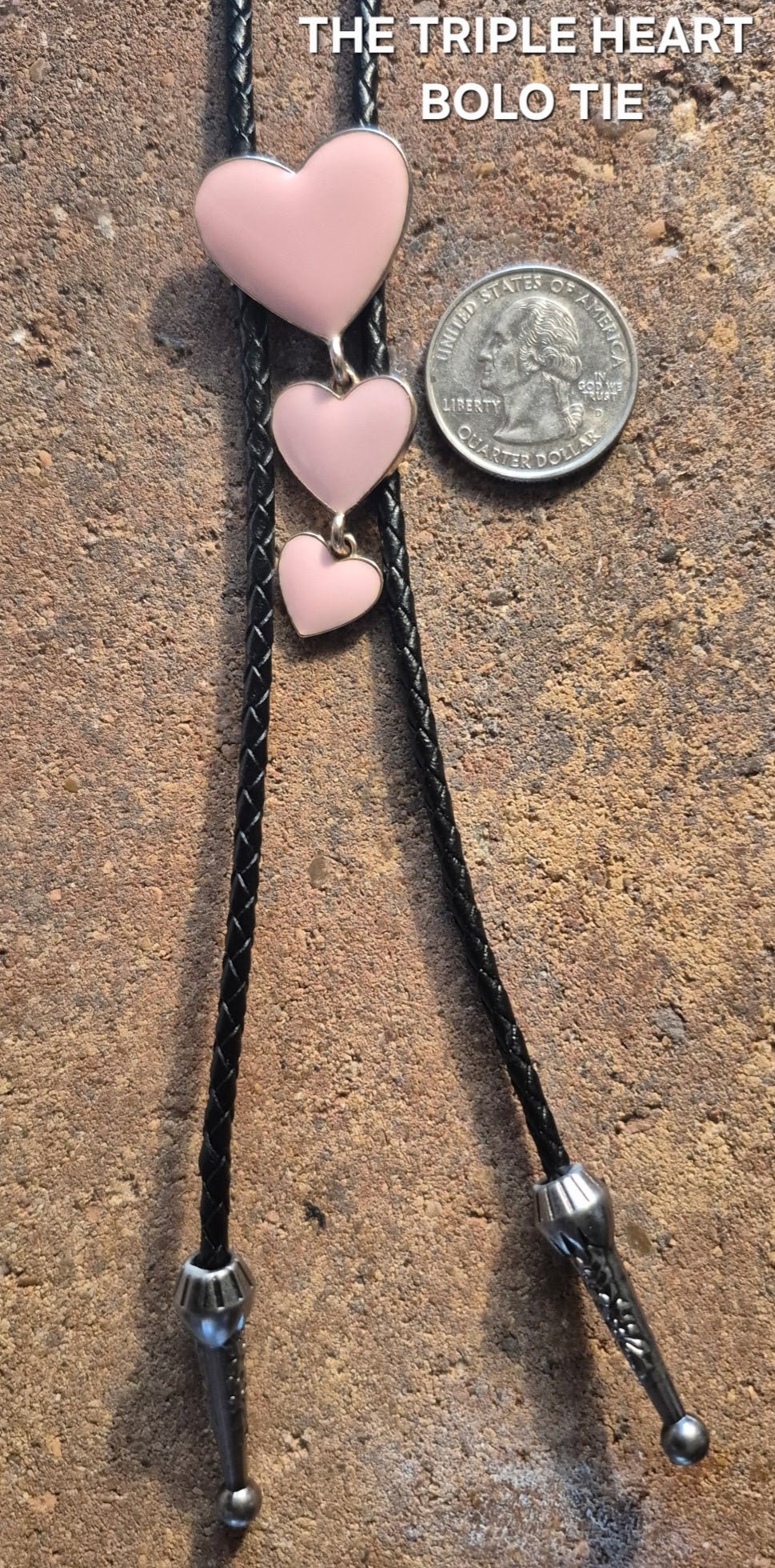 THE TRIPLE HEART BOLO TIE ~ WEAR YOUR HEARTS AROUND YOUR NECK - MIKE'S CUSTOM BOLOS