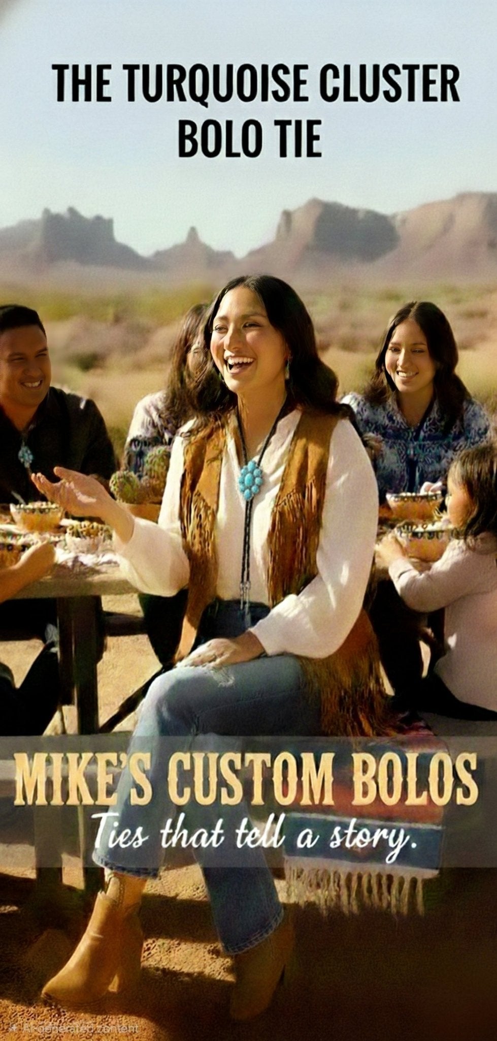 THE TURQUOISE CLUSTER BOLO TIE ~ ELEVATE YOUR LOOK - MIKE'S CUSTOM BOLOS
