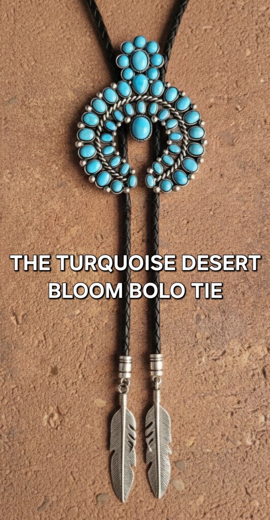 THE TURQUOISE DESERT BLOOM BOLO TIE - MIKE'S CUSTOM BOLOS
