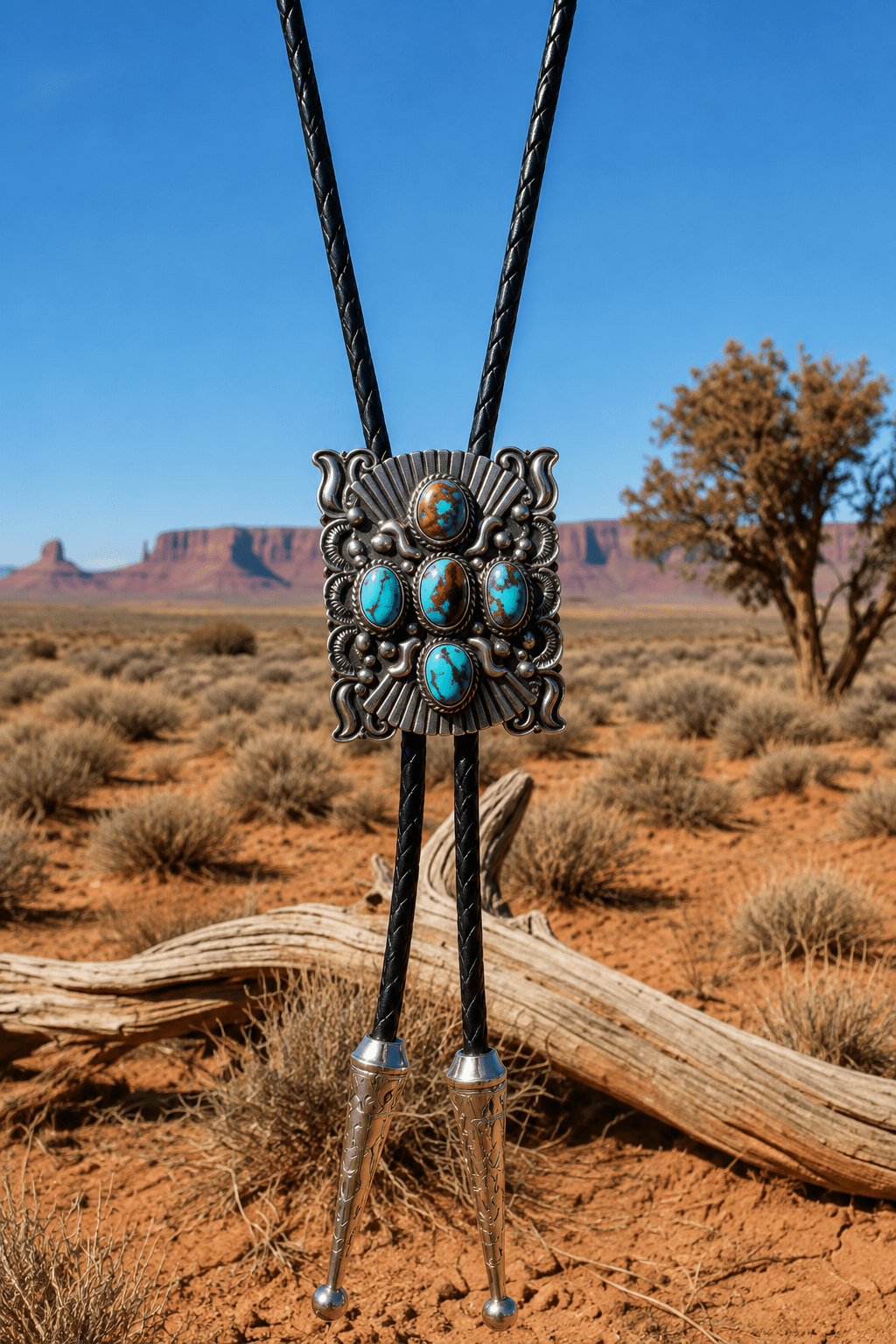 The Turquoise Faith Bolo Tie ~ The Spirit Of The West - MIKE'S CUSTOM BOLOS