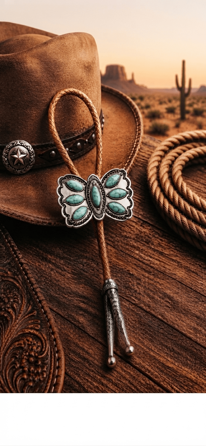 The Turquoise Monarch Butterfly Bolo Tie - MIKE'S CUSTOM BOLOS