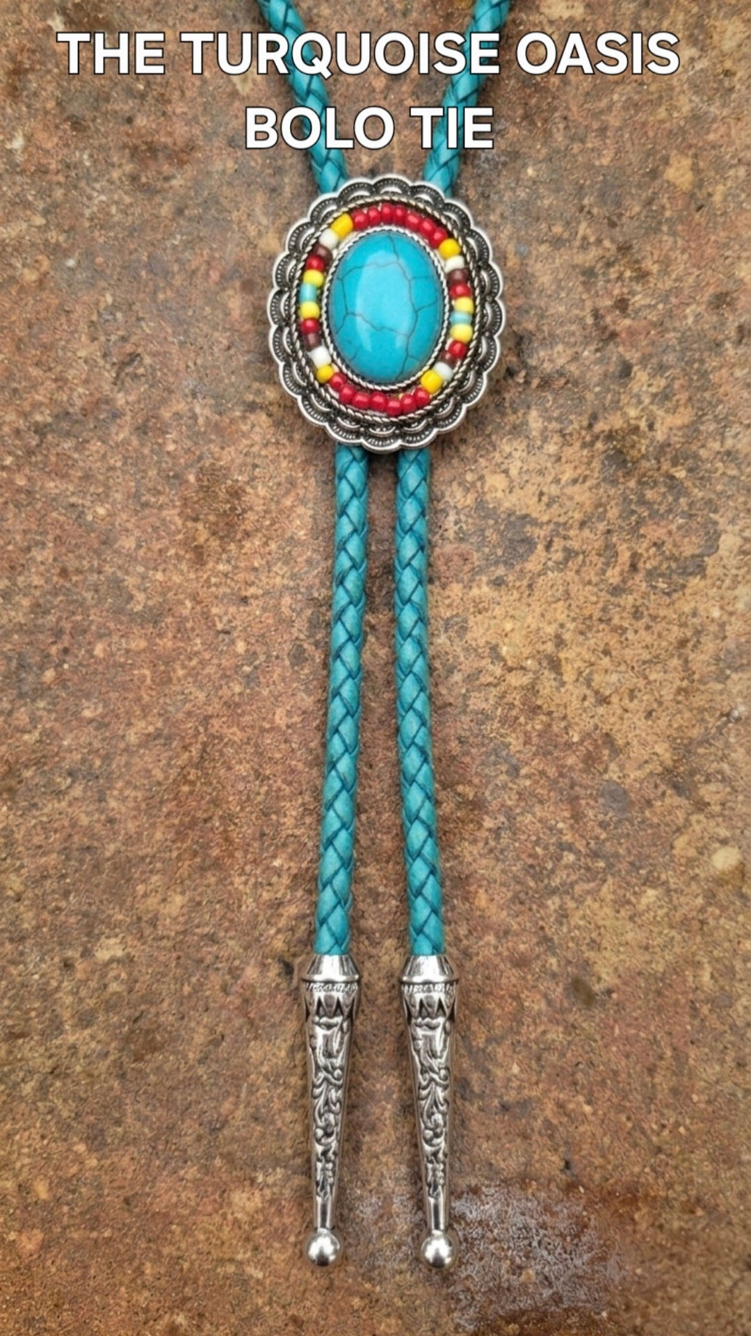 THE TURQUOISE OASIS BOLO TIE - MIKE'S CUSTOM BOLOS