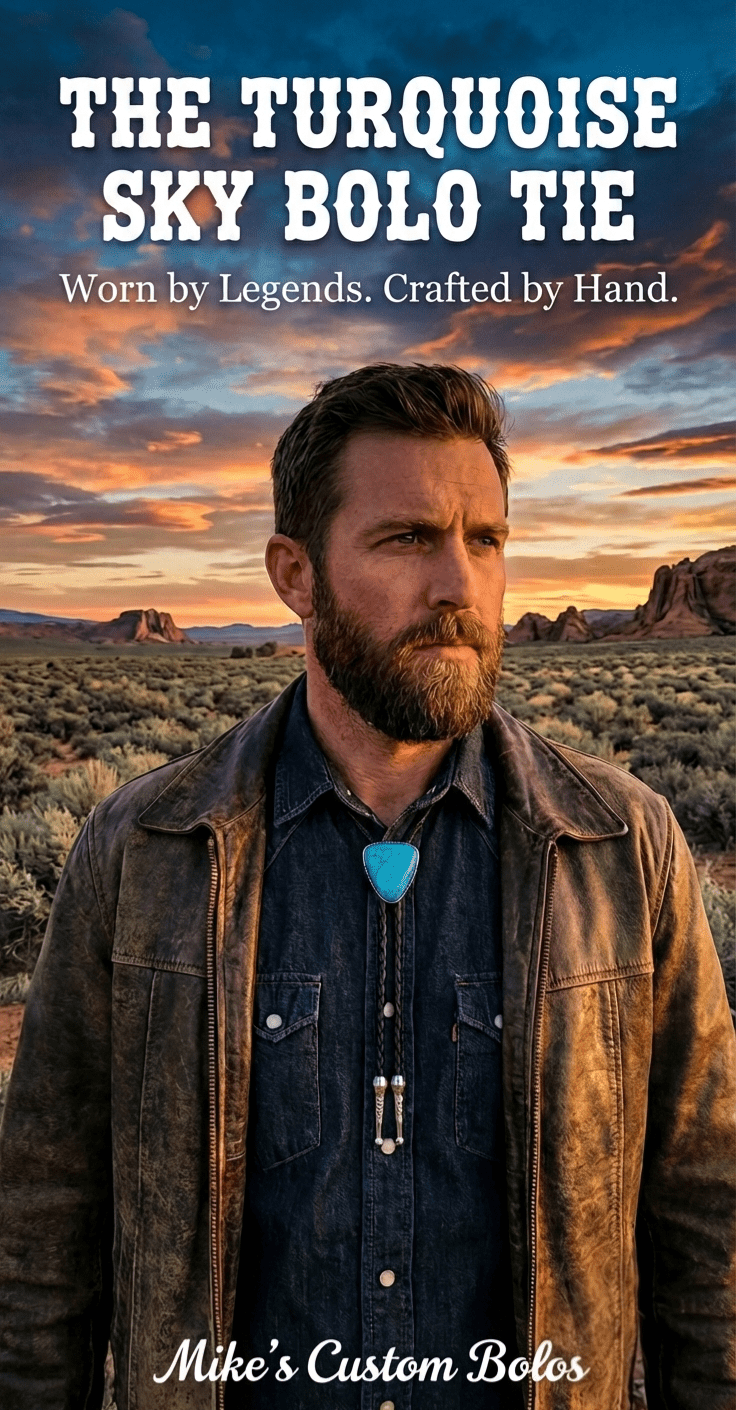 THE TURQUOISE SKY BOLO TIE ~ CAPTURING NATURAL BEAUTY - MIKE'S CUSTOM BOLOS