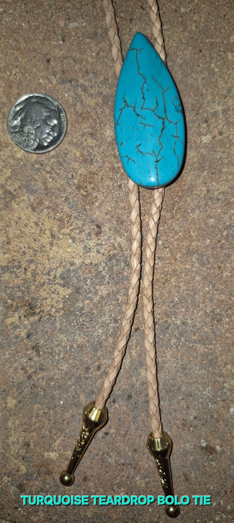 THE TURQUOISE TEARDROP BOLO TIE - MIKE'S CUSTOM BOLOS