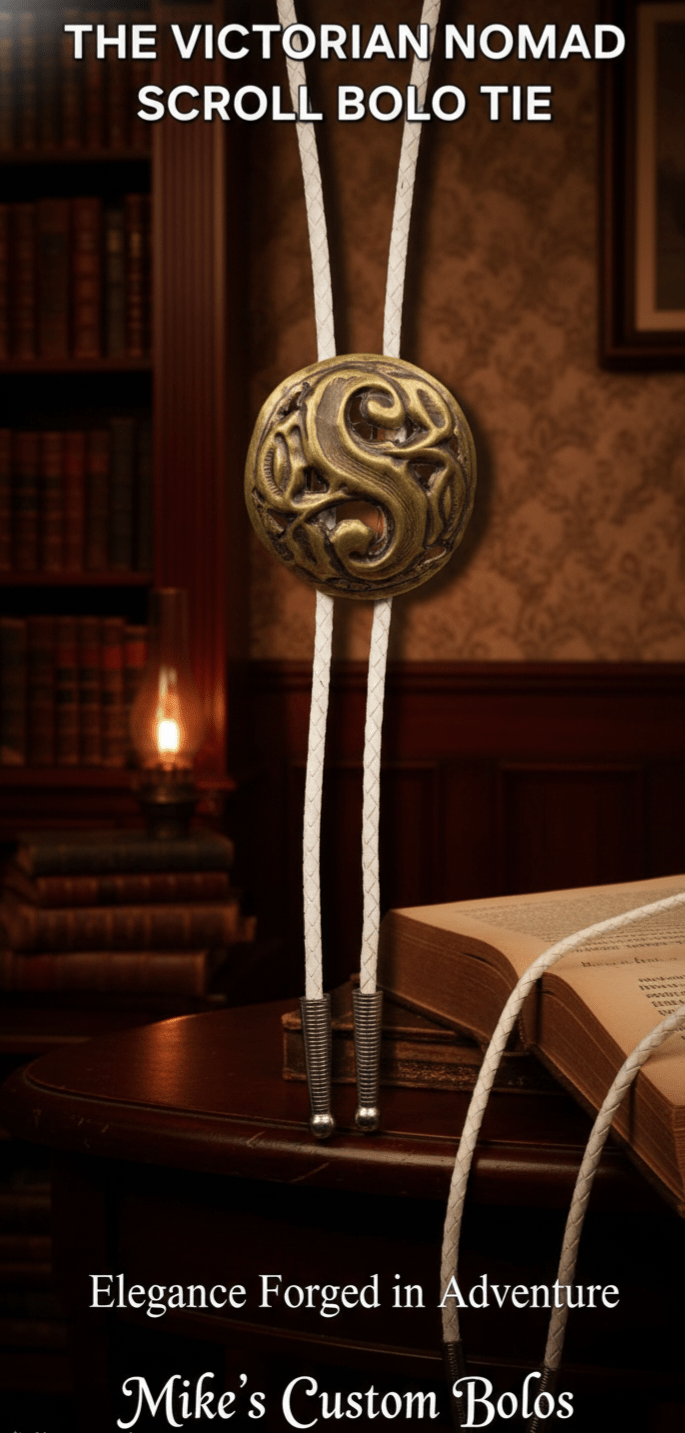 THE VICTORIAN NOMAD SCROLL BOLO TIE - MIKE'S CUSTOM BOLOS