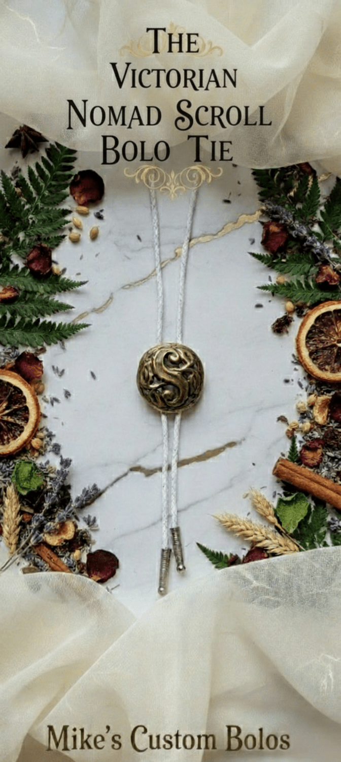THE VICTORIAN NOMAD SCROLL BOLO TIE - MIKE'S CUSTOM BOLOS