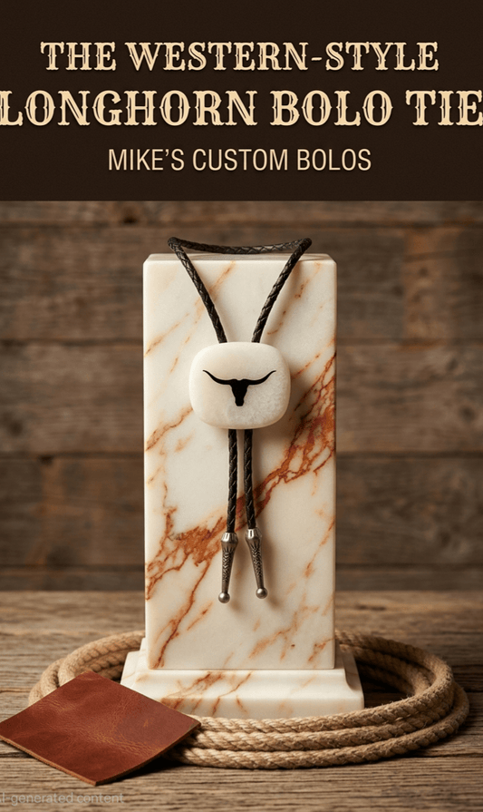 THE WESTERN ~ STYLE LONGHORN BOLO TIE - MIKE'S CUSTOM BOLOS