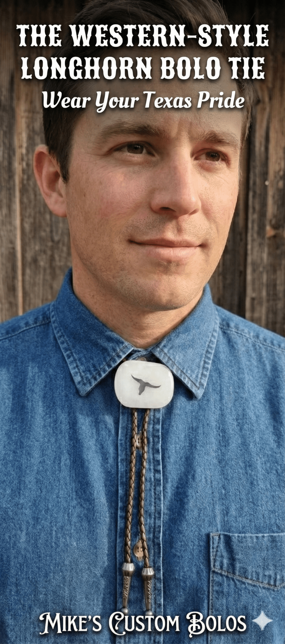 THE WESTERN ~ STYLE LONGHORN BOLO TIE - MIKE'S CUSTOM BOLOS