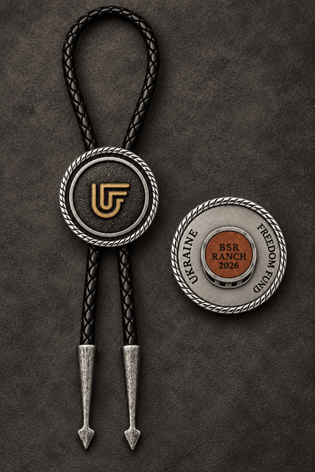 Ukrainian Freedom Fund Commemorative Bolo Tie - MIKE'S CUSTOM BOLOS