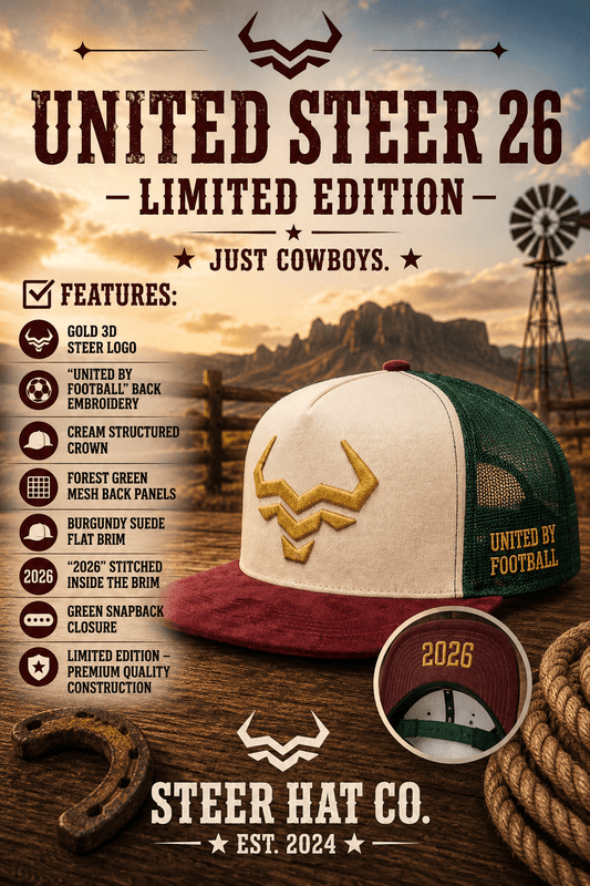 United Steer 26™ Limited Edition Hat By Steer Hat Co | Premium Western Hat - MIKE'S CUSTOM BOLOS