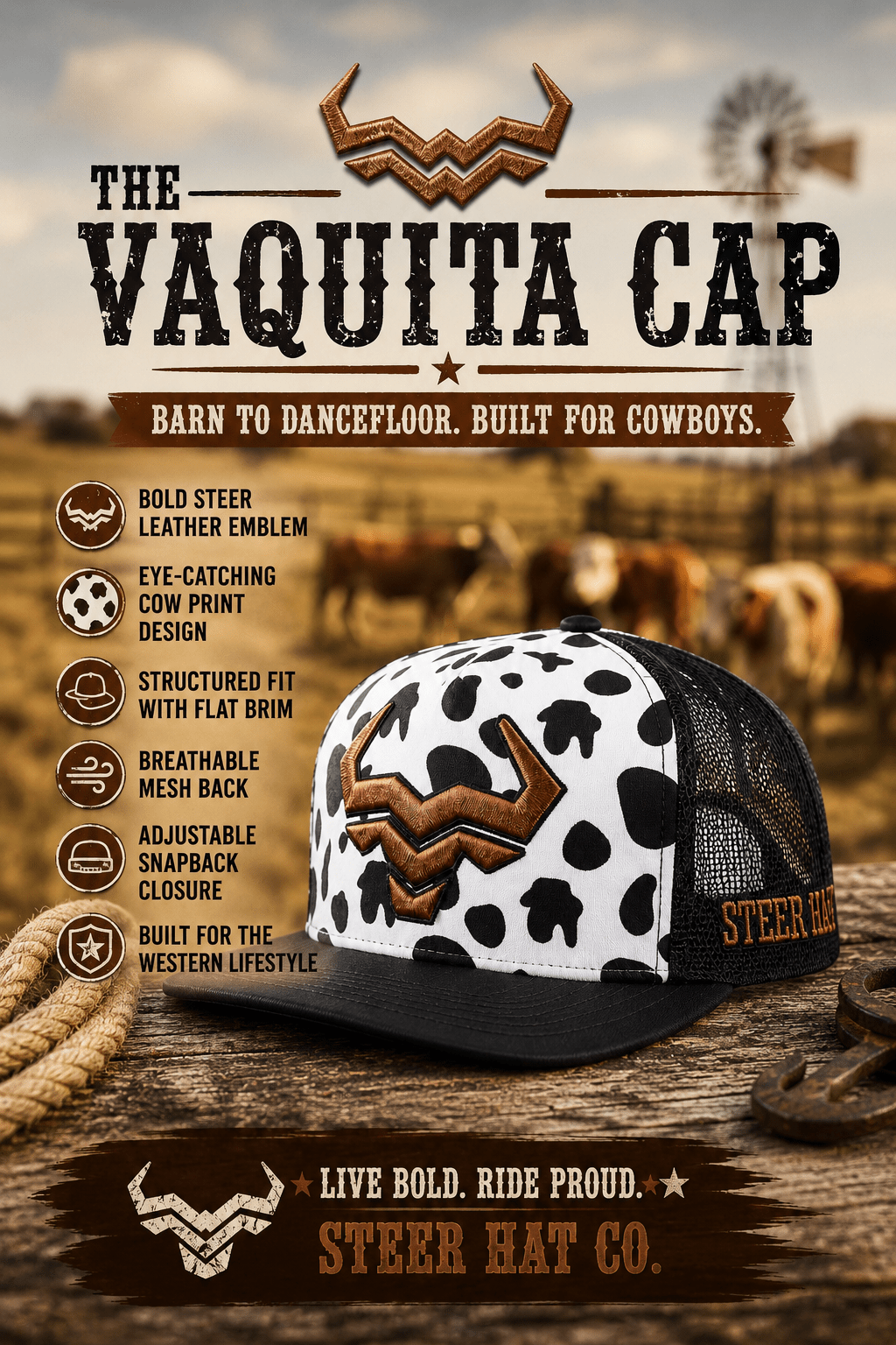 Vaquita Cap By Steer Hat Co | Premium Western Hat - MIKE'S CUSTOM BOLOS