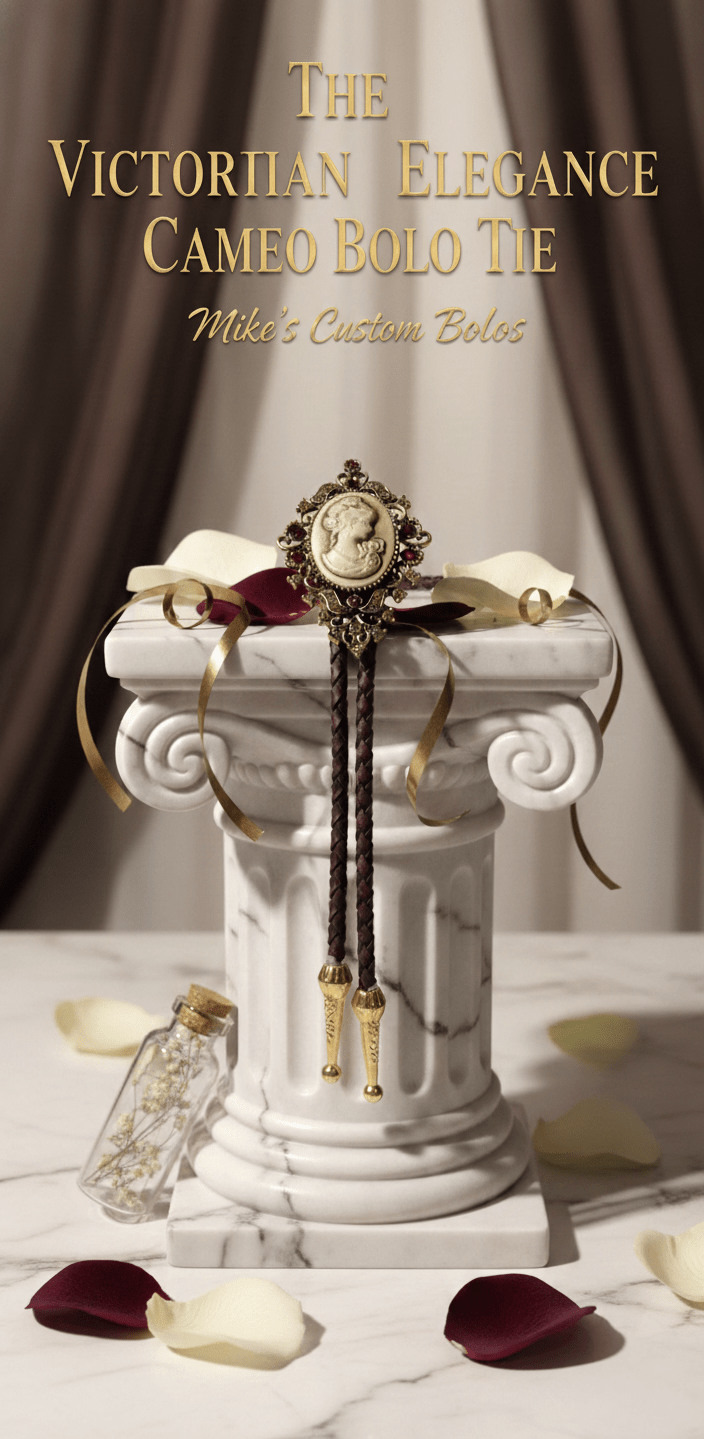 VICTORIAN ELEGANCE CAMEO BOLO TIE - MIKE'S CUSTOM BOLOS